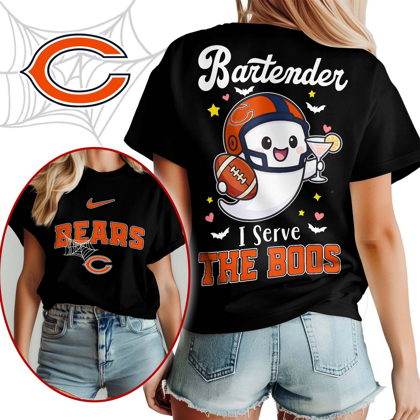 CHI Premium NFL Bartender Halloween Fan Women Shirt DDT CTND
