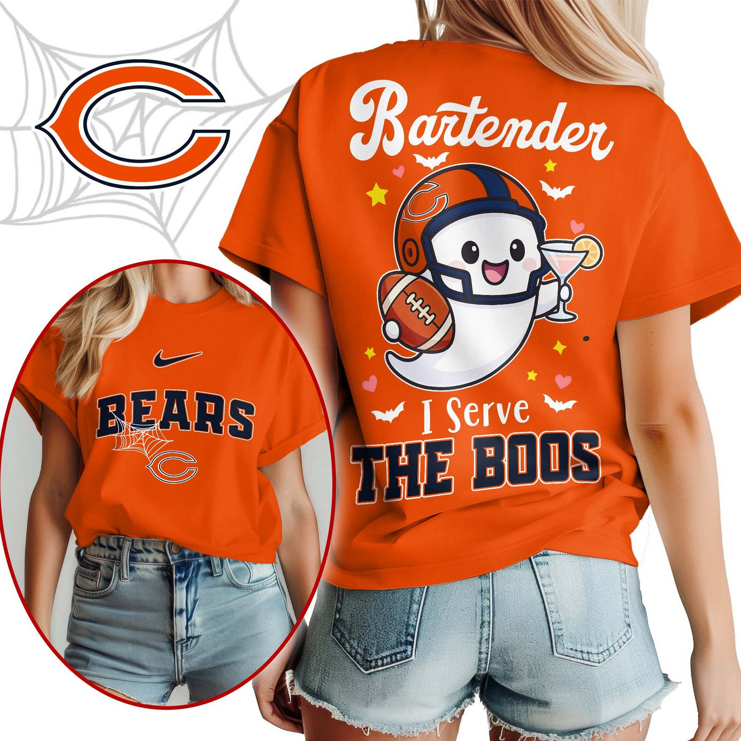CHI Premium NFL Bartender Halloween Fan Women Shirt DDT CTND