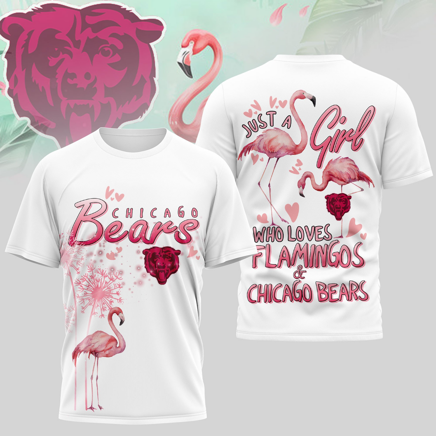 CHI Premium NFL Flamingo 3D Shirt DDT NTL