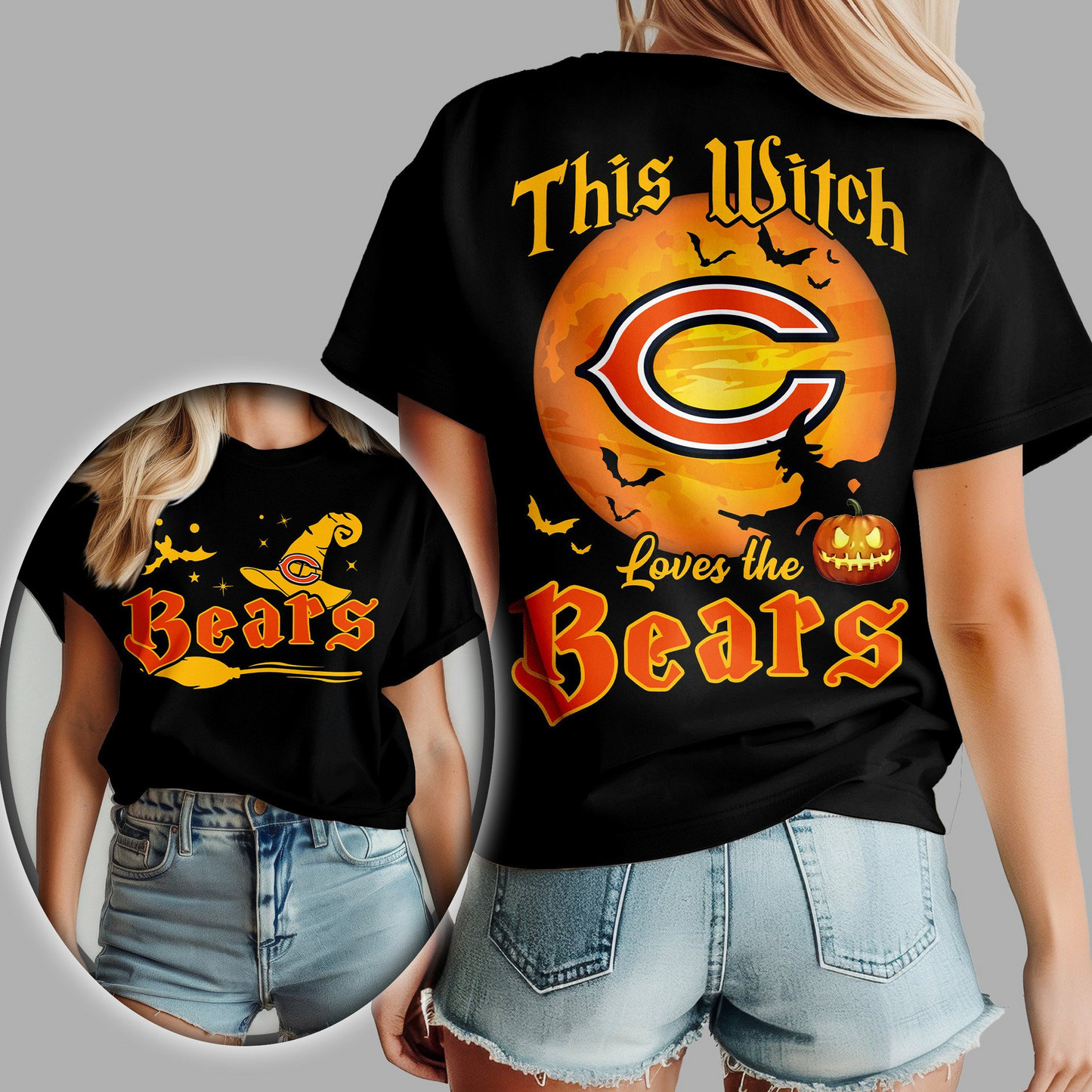 CHI Premium NFL Halloween Witch Women Shirt DDT CTND