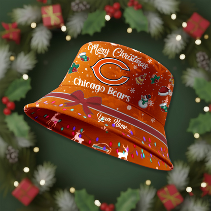 CHI Premium NFL Merry Christmas Bucket Hat DDT CTND