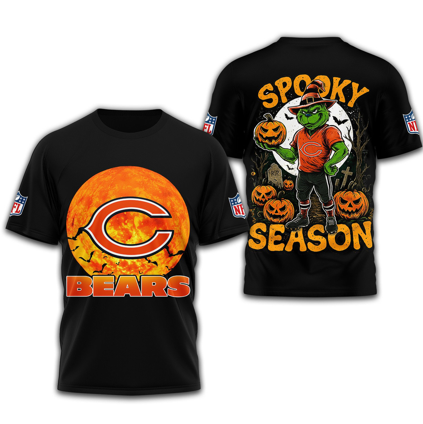 CHI Premium NFL Spooky Season 3D Shirt DDT CTND