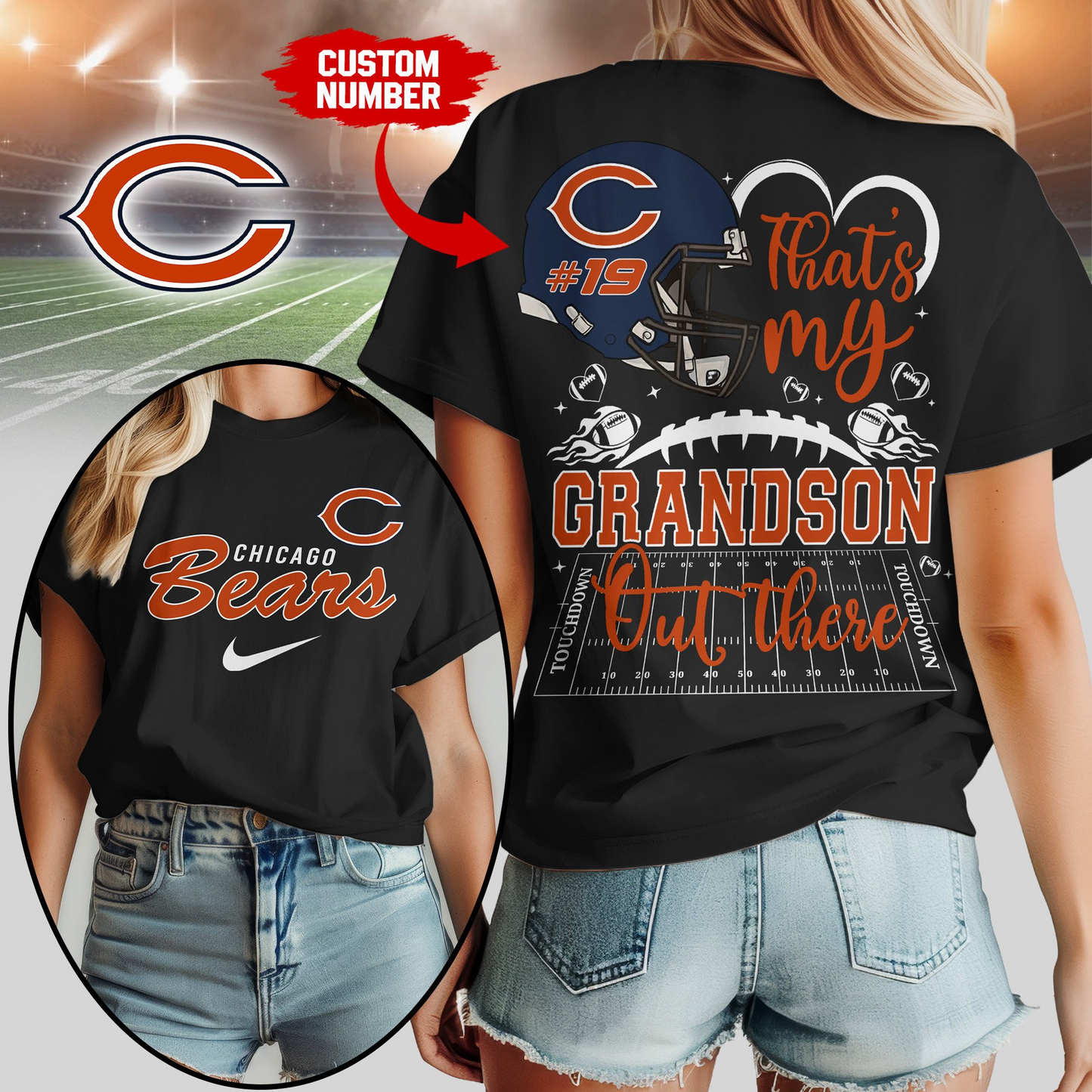 CHI Premium NFL That My Grandson Out There Shirt DDT NTL