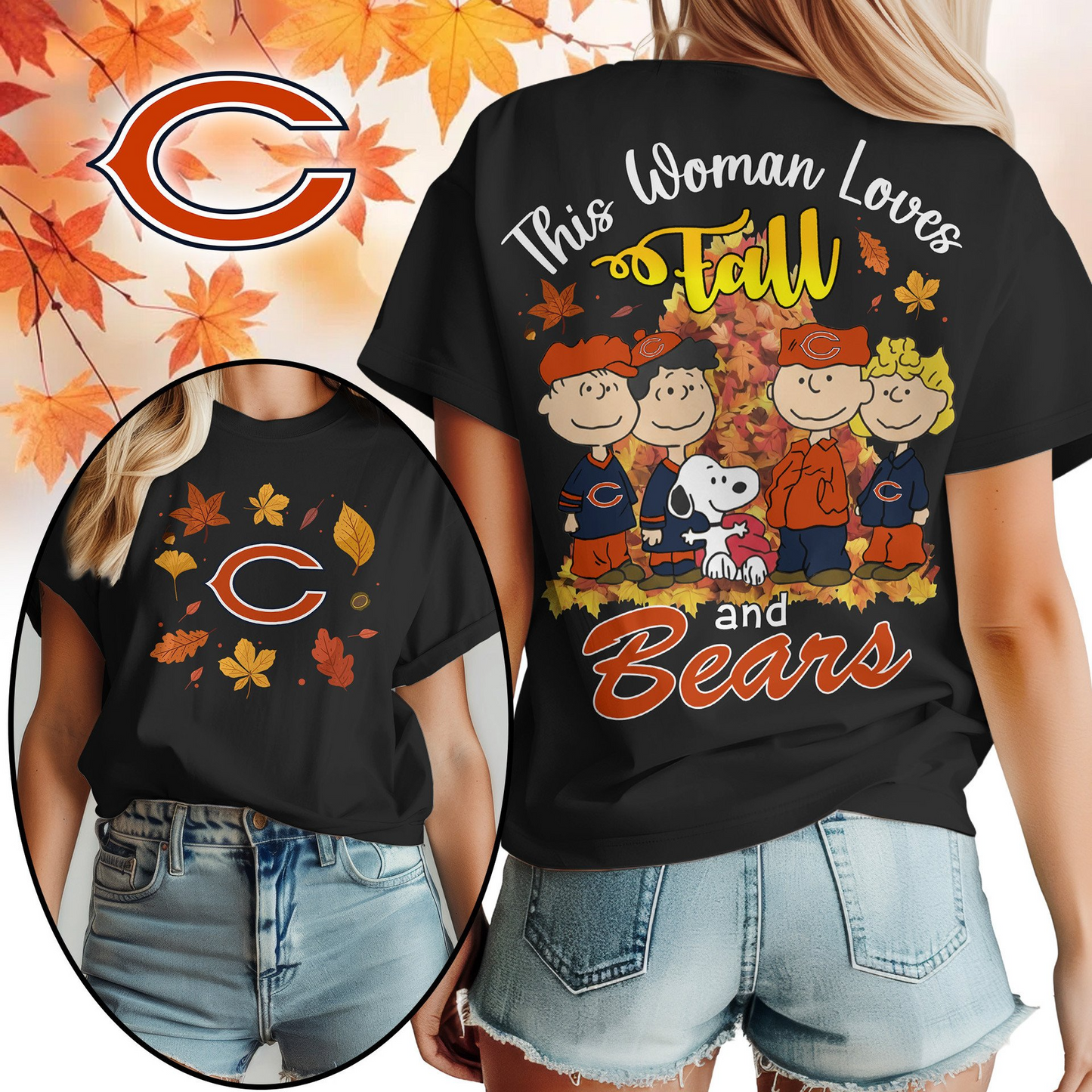 CHI Premium NFL This Woman loves fall 3D Shirt DDT CTND