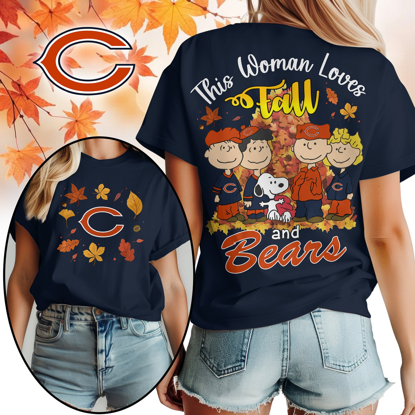CHI Premium NFL This Woman loves fall 3D Shirt DDT CTND