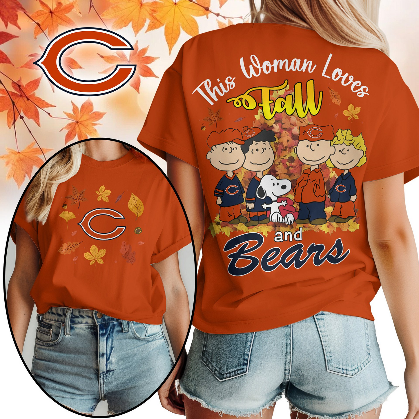 CHI Premium NFL This Woman loves fall 3D Shirt DDT CTND