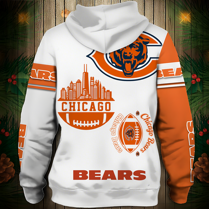 CHI Premium NFL V3 3D Graphic Hoodie DDT NTL
