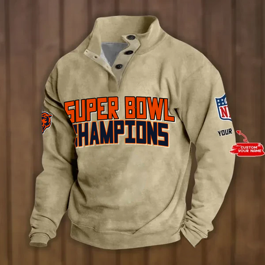 CHI x NFL Double Breasted Stand Collar Hoodies DATND TANTD