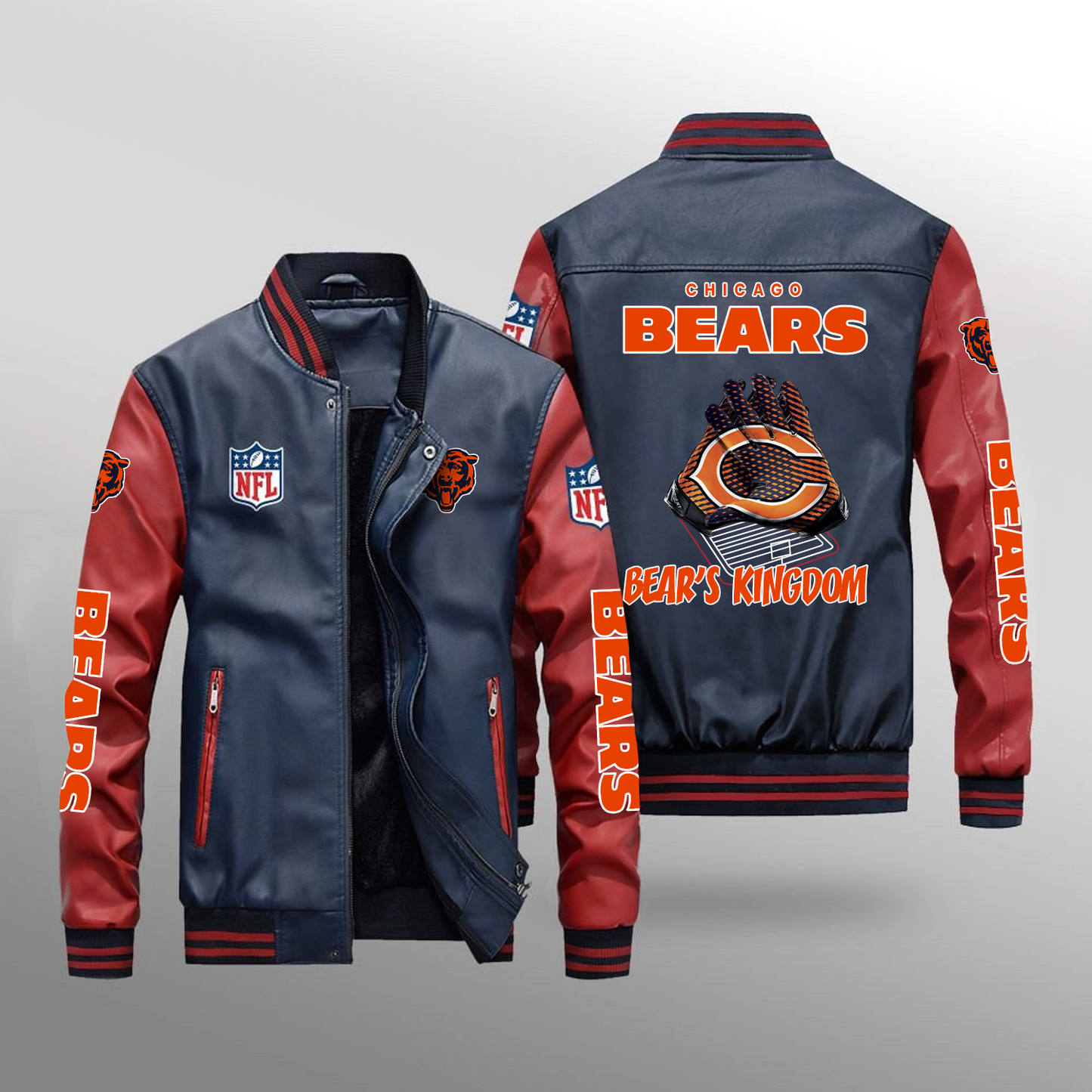 CHI x NFL Leather Bomber Jacket DATND TANTD