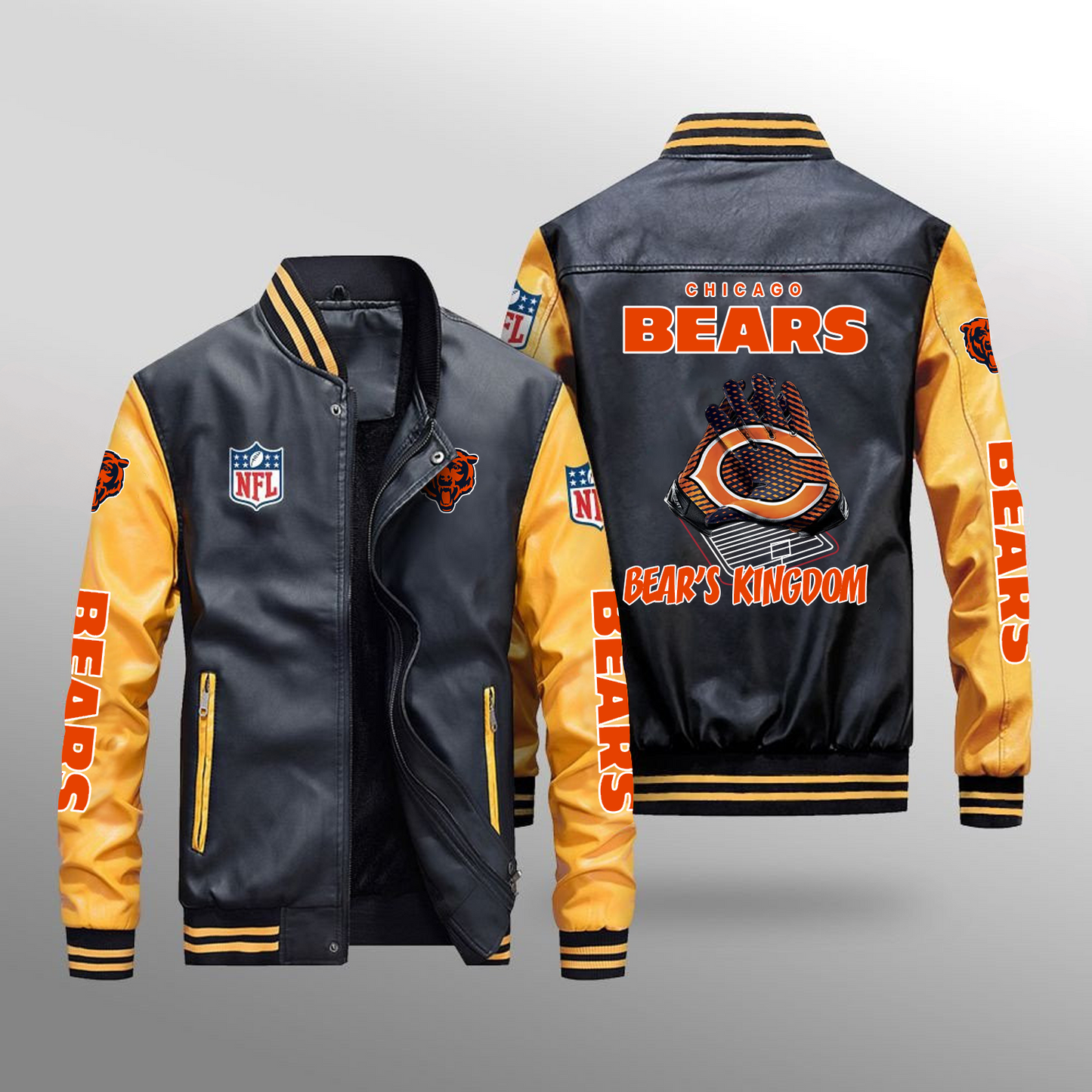 CHI x NFL Leather Bomber Jacket DATND TANTD
