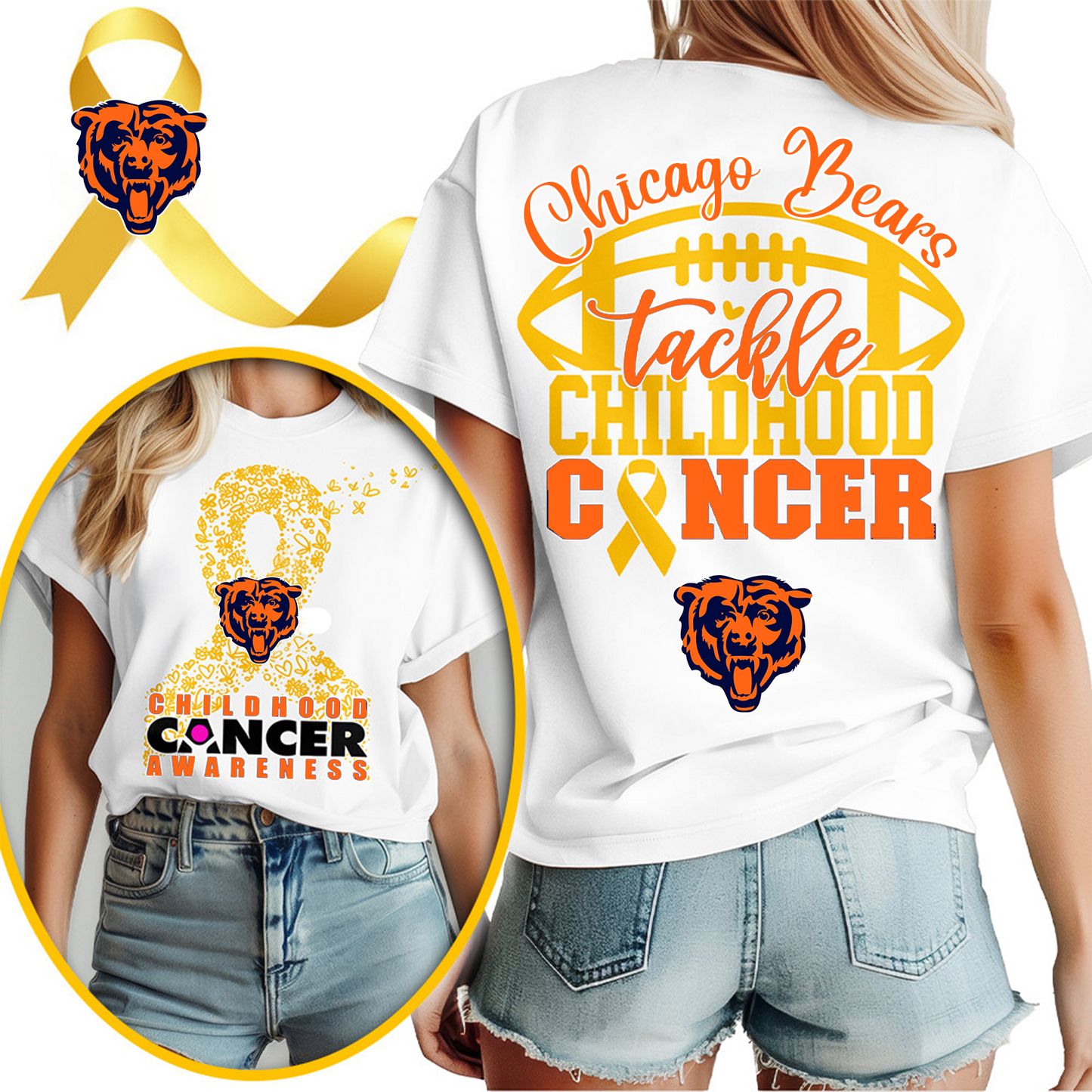 CHI X NFL Premium Childhood Cancer Awareness Month 3D Shirt DatND ThuongNH