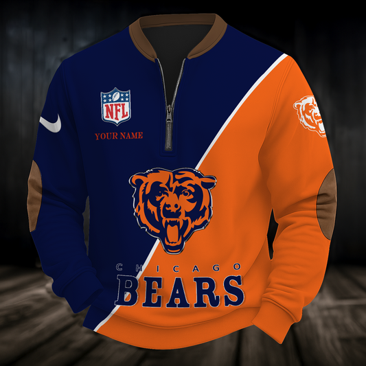 CHI x NFL Premium Personalized Game Day Quarter-Zip DatND ThuongNH