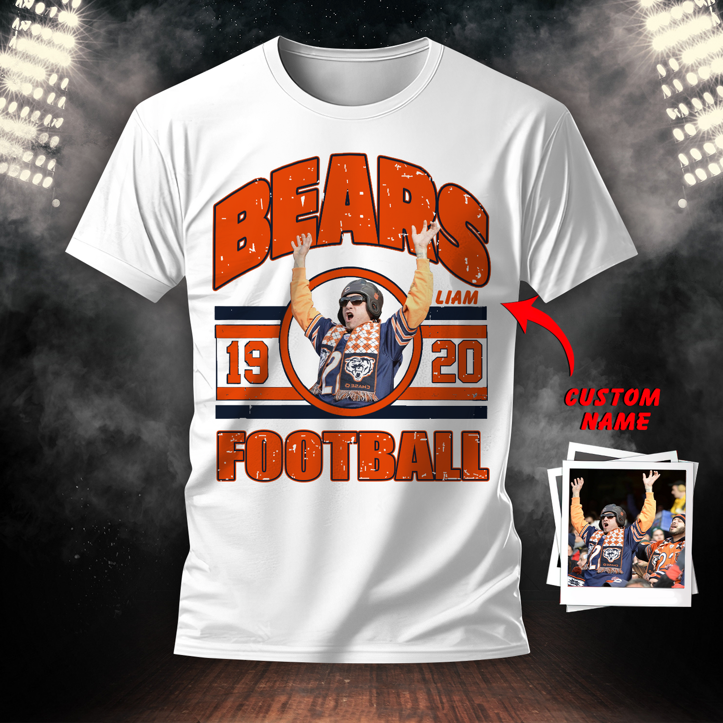 CB American Football Custom Name And Custom Photo For Fan Shirt