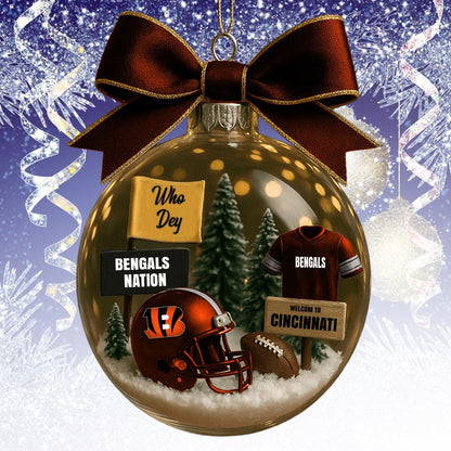 CIN  NFL Acrylic Ball Ornament - Best Gift For Fans DDT CTND