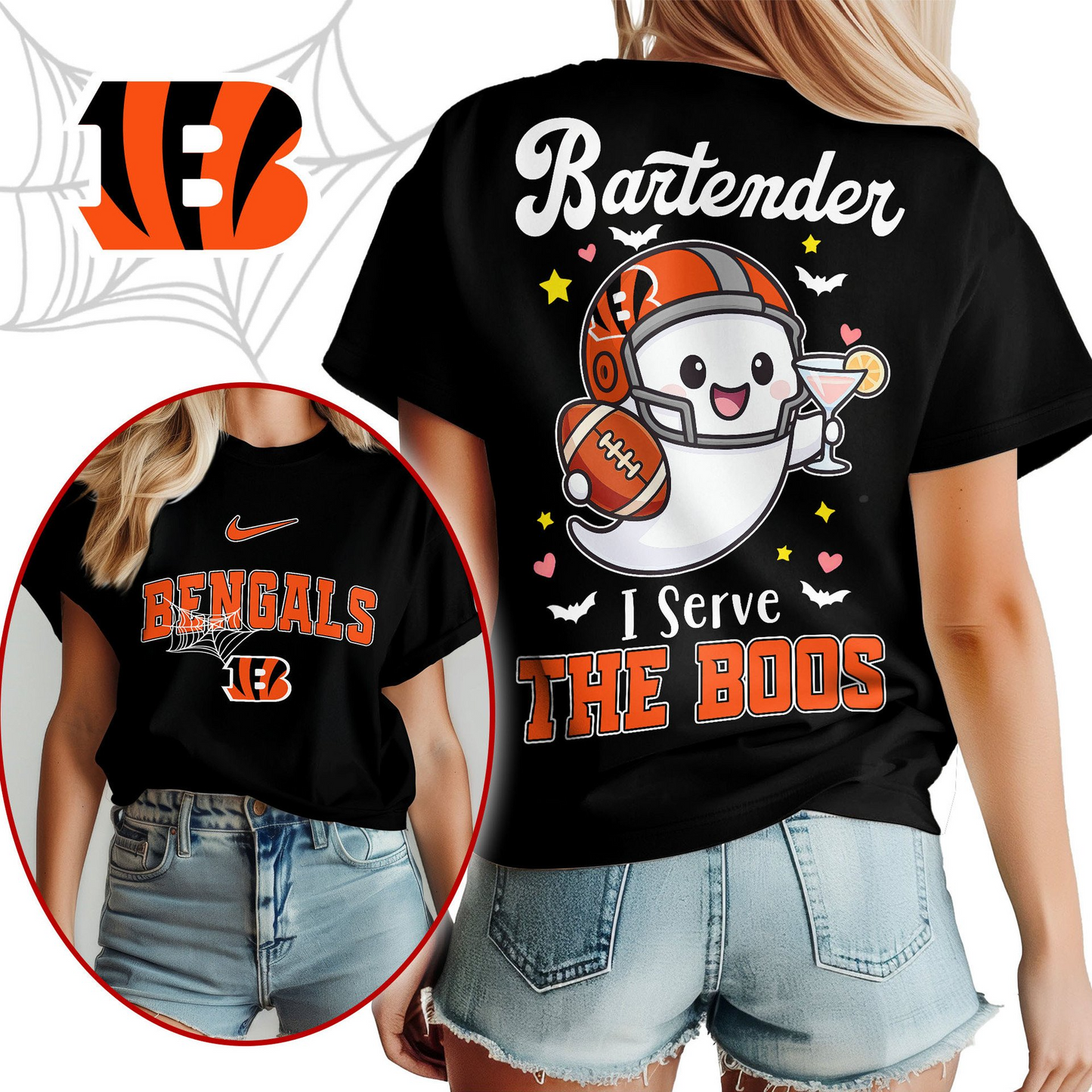 CIN Premium NFL Bartender Halloween Fan Women Shirt DDT CTND