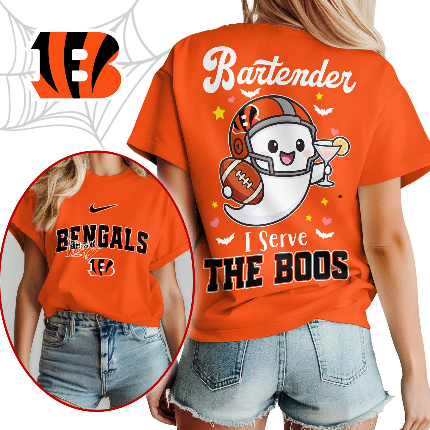 CIN Premium NFL Bartender Halloween Fan Women Shirt DDT CTND