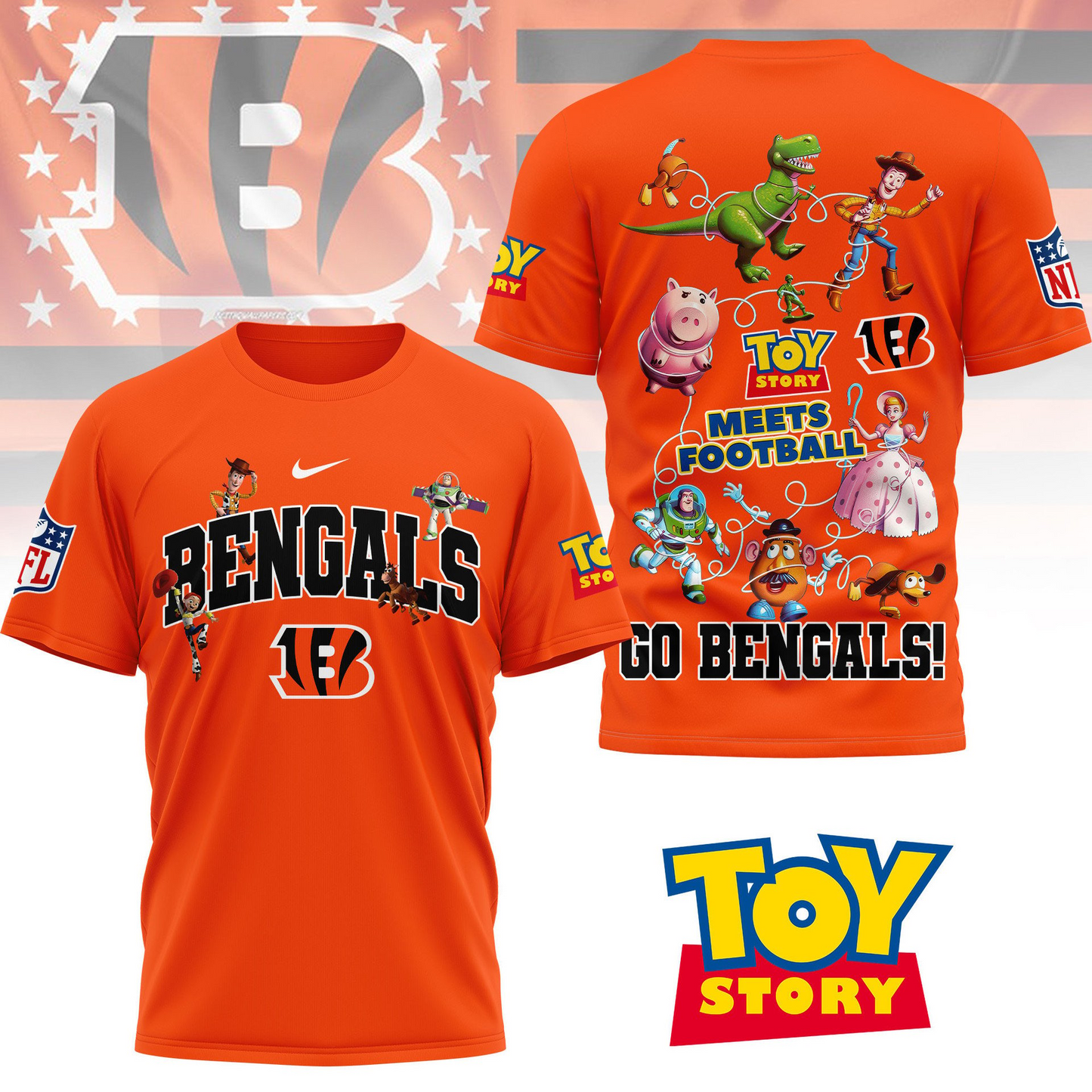 CIN Premium NFL Toy Story Fan 3D Shirt DDT CTND