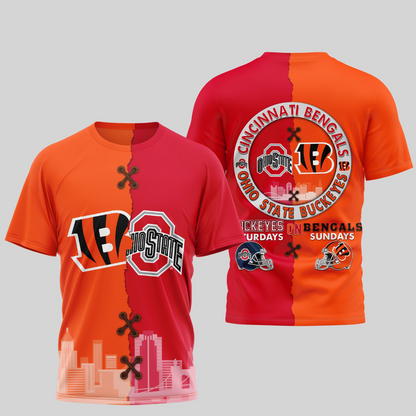 CIN Premium NFL x NCAA 3D T-shirt DDT NTL