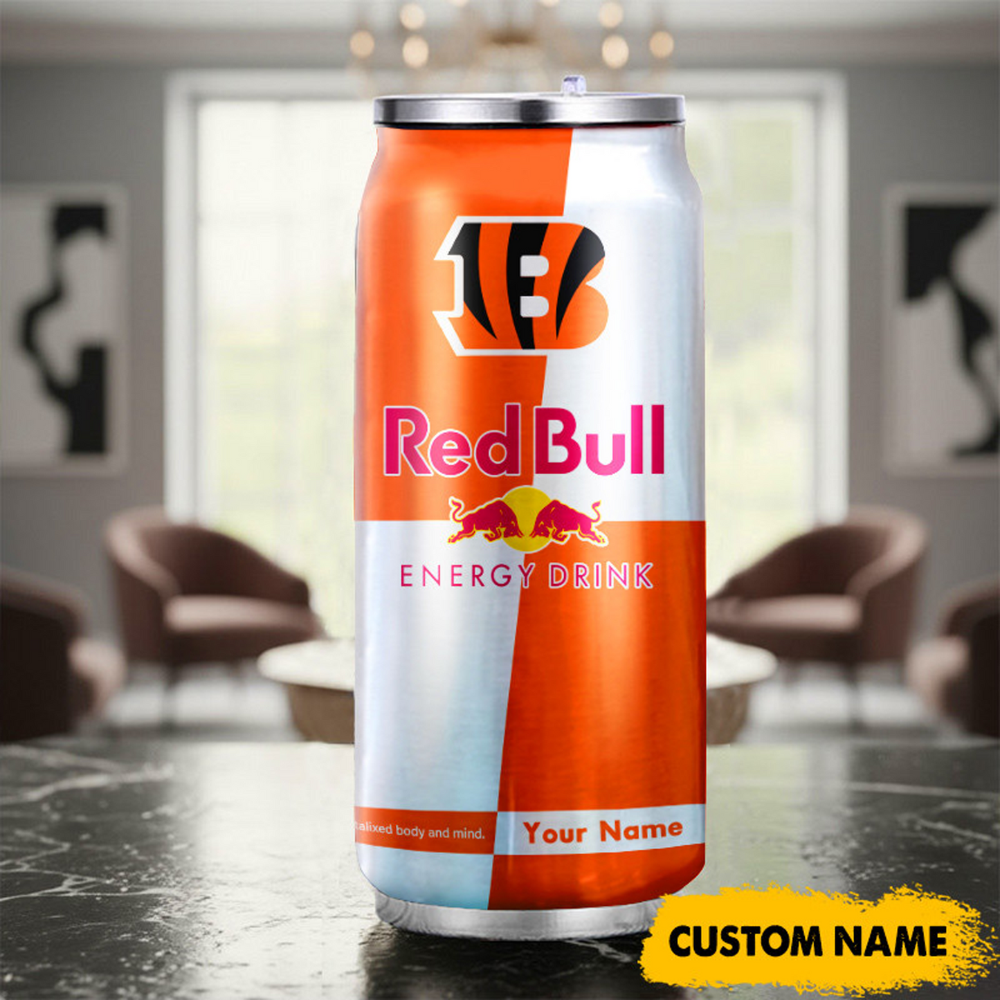 CIN x NFL Mix RedB Drink Can Tumbler Custom Any Name DATND TANTD