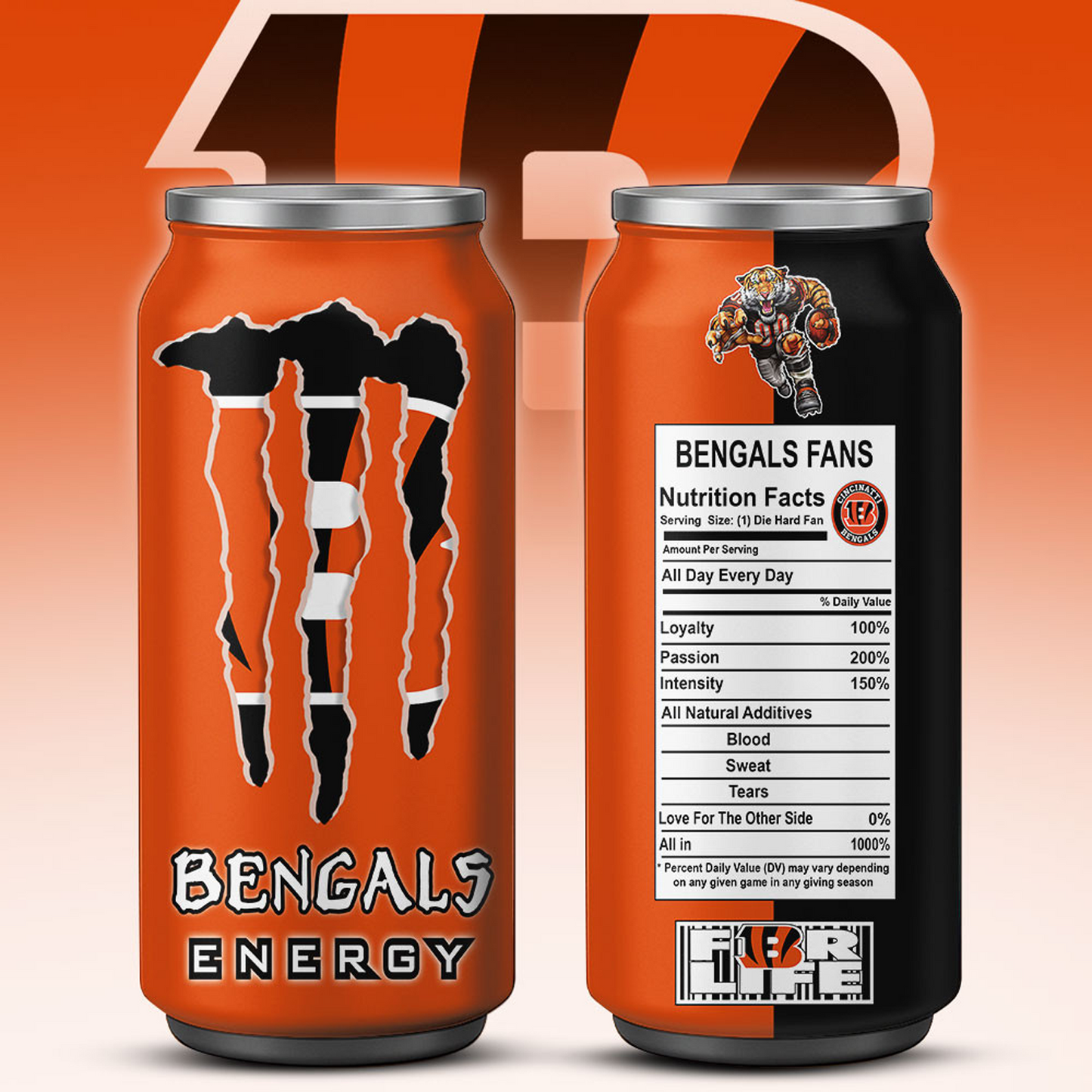 CIN x NFL Monster Energy Tumbler Gift for Fans DATND TANTD