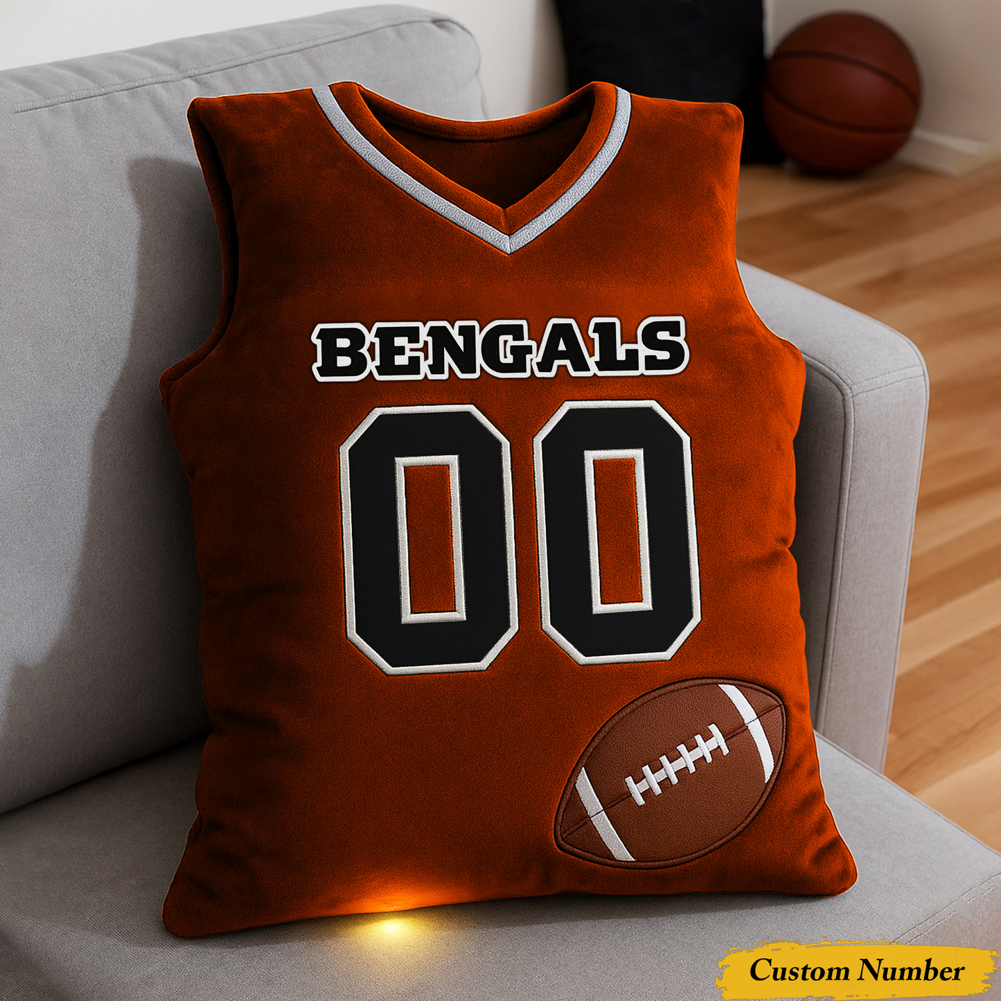 CIN x NFL Personalized Graphic 3DPrint Football Jersey Pillow DDT CTND