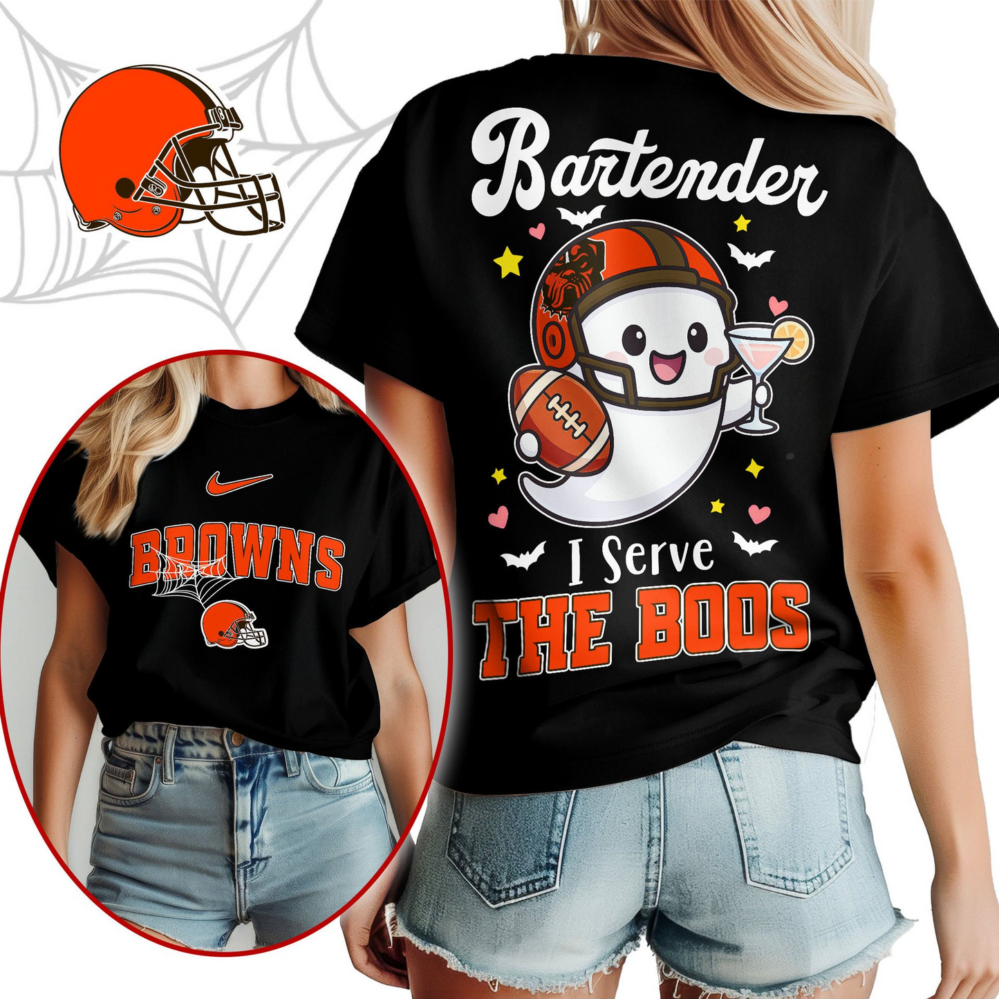 CLE Premium NFL Bartender Halloween Fan Women Shirt DDT CTND