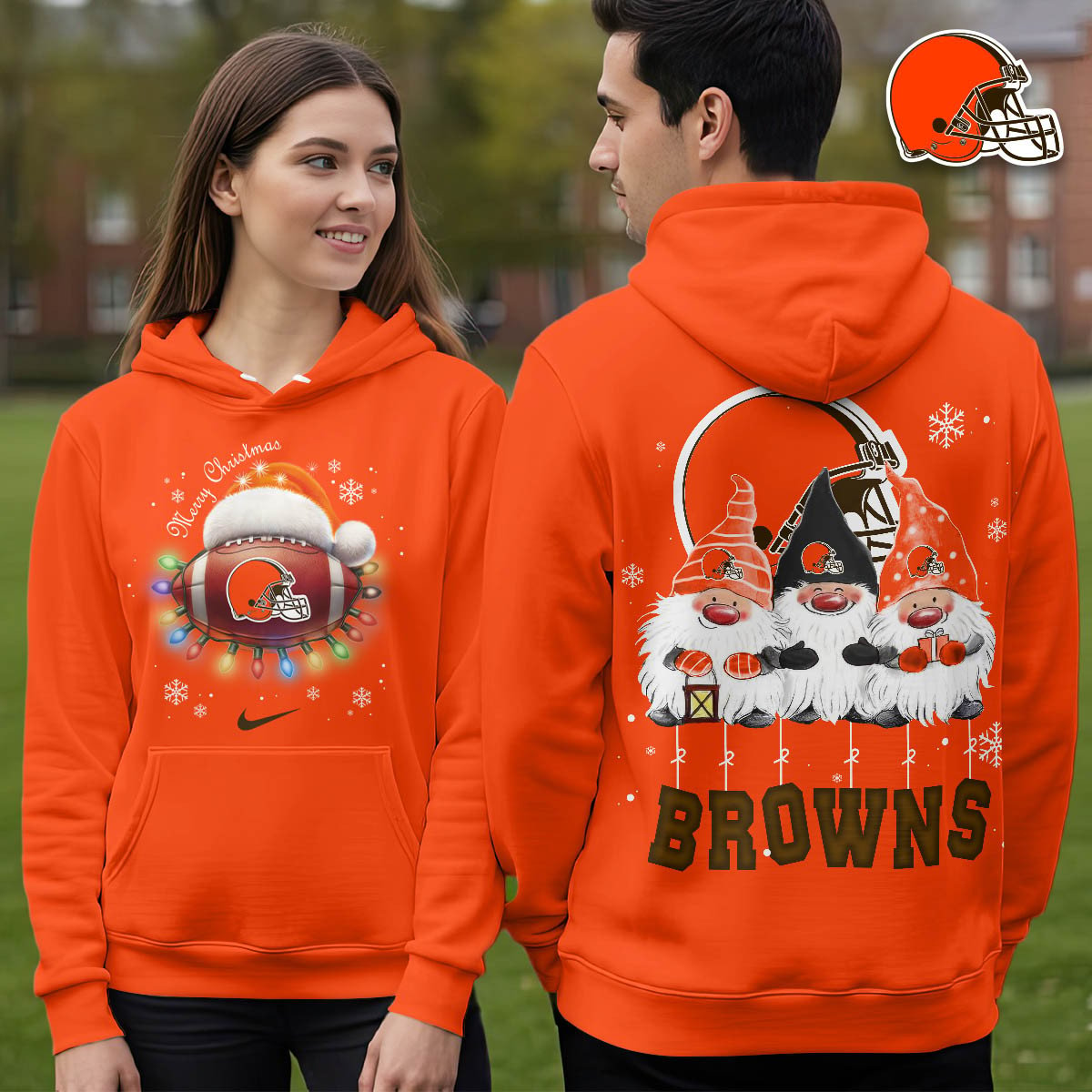CLE Premium NFL Christmas Gnomes Hoodie DDT CTND