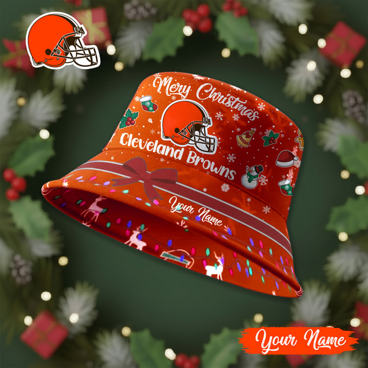 CLE Premium NFL Merry Christmas Bucket Hat DDT CTND