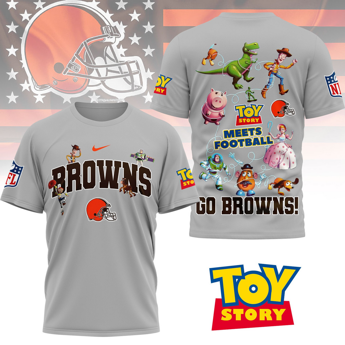 CLE Premium NFL Toy Story Fan 3D Shirt DDT CTND