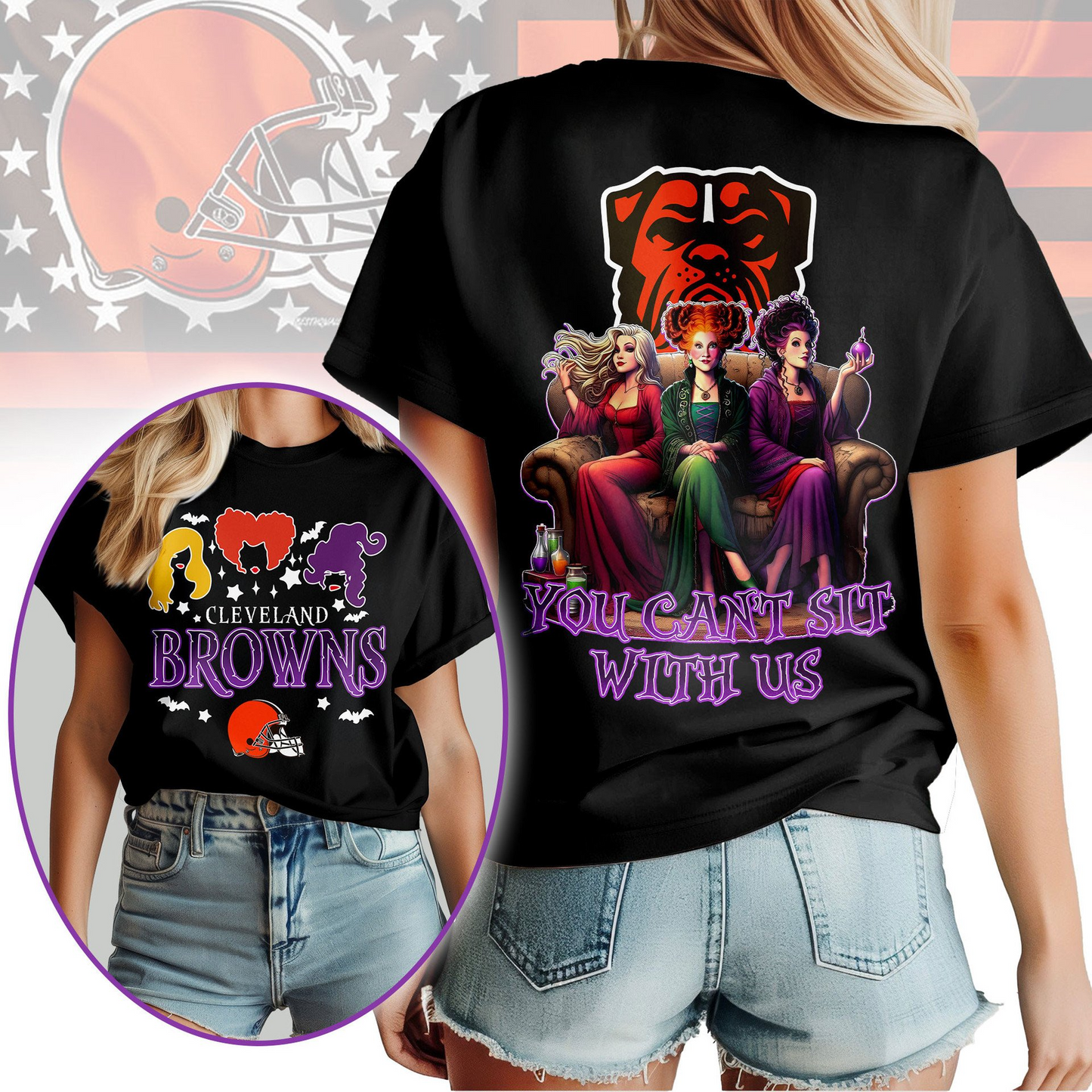 CLE Premium NFL You Can't Sit With Us 3D T-shirt DDT NTL