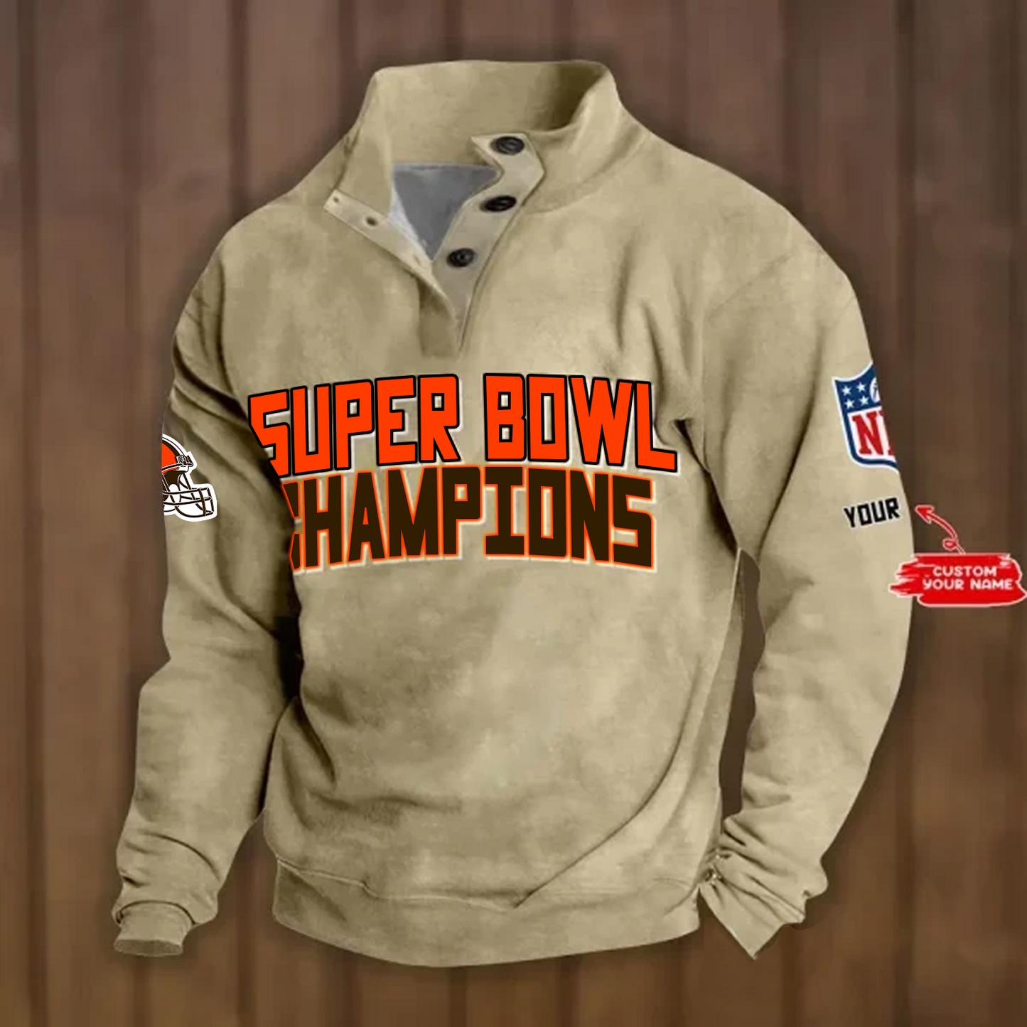 CLE x NFL Double Breasted Stand Collar Hoodies DATND TANTD