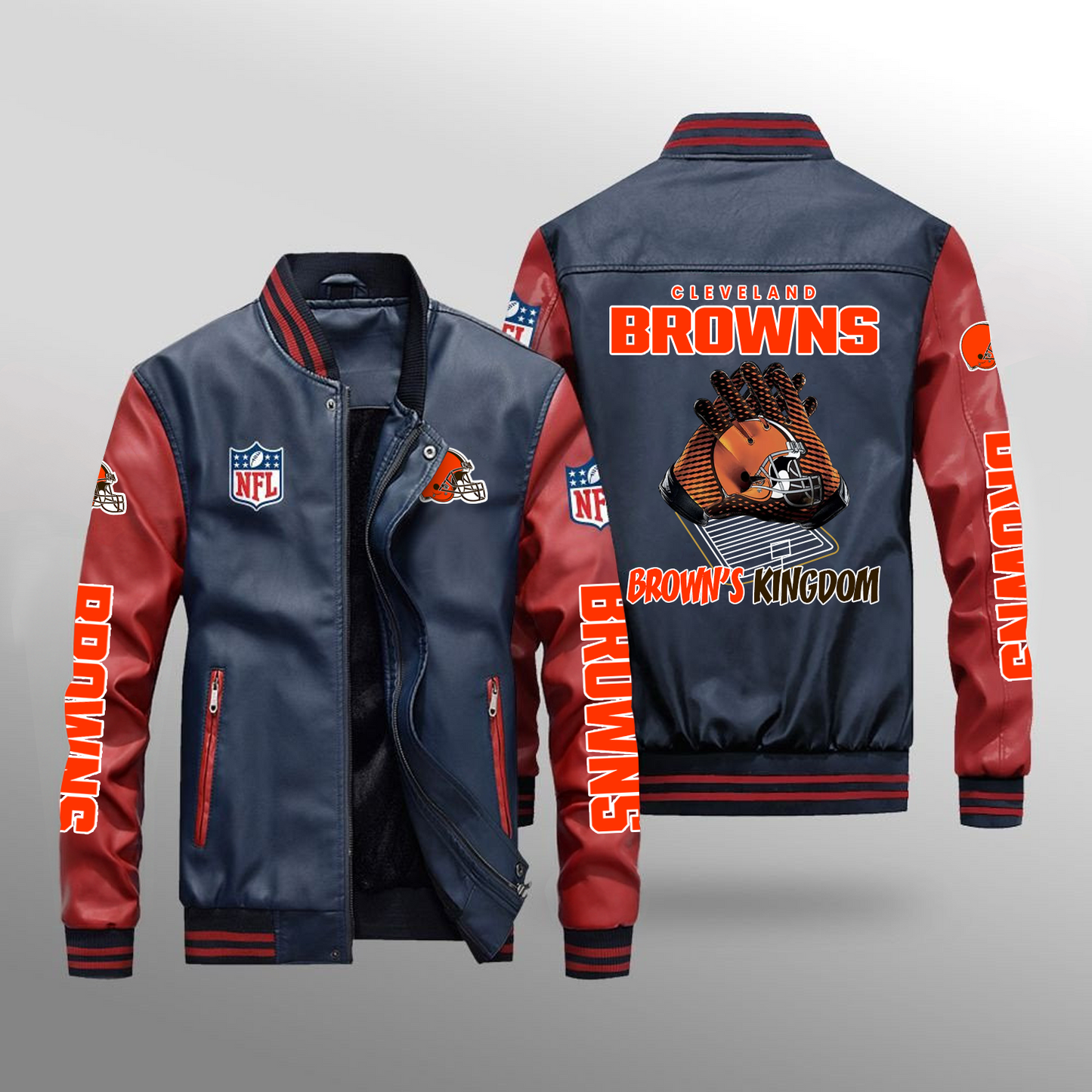 CLE x NFL Leather Bomber Jacket DATND TANTD