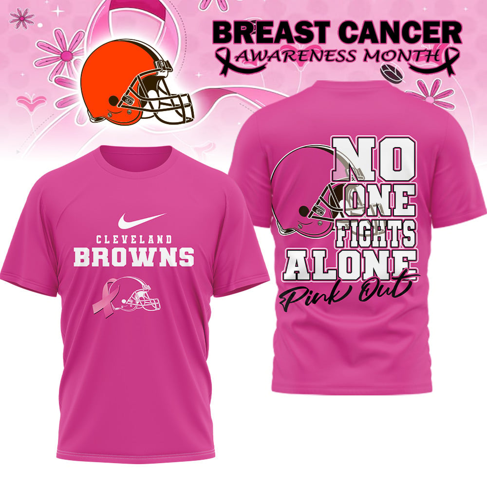 CLE x NFL Premium Breast Cancer October Shirt DDT NTL