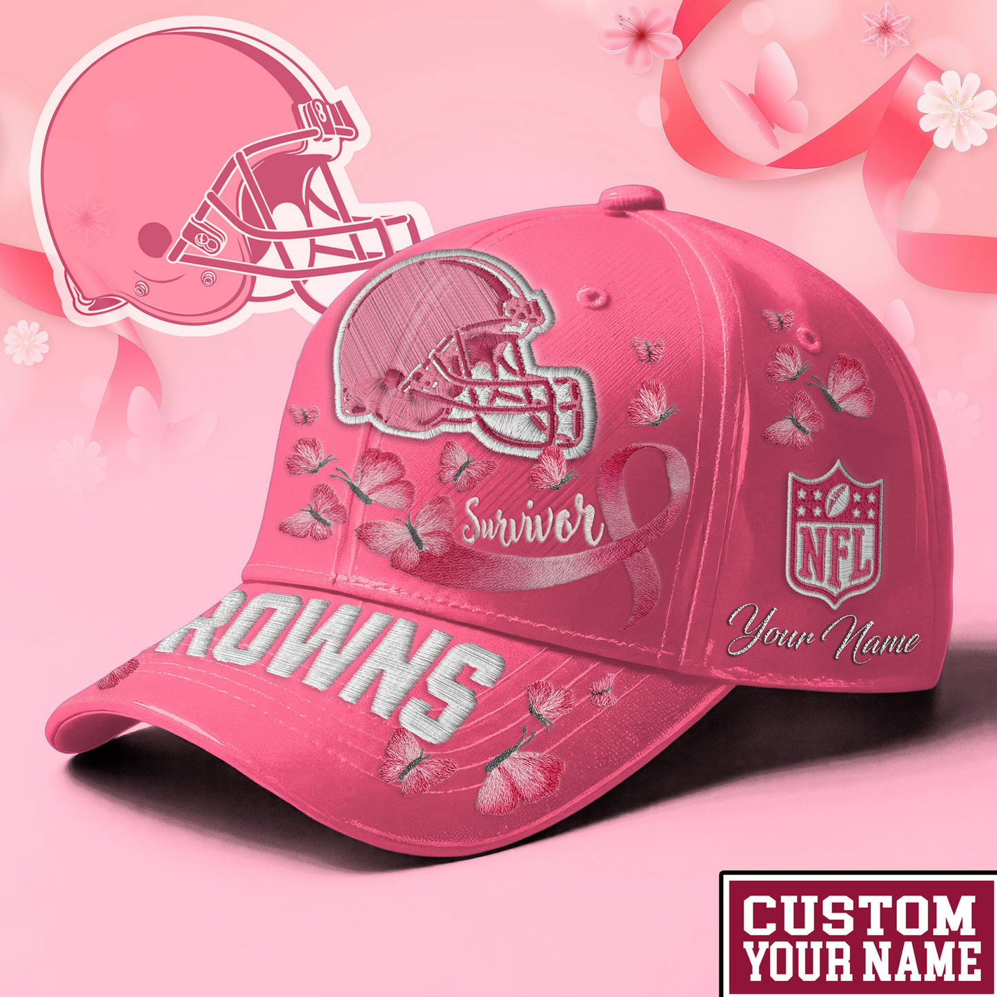 CLE x NFL Premium Classic Cap Breast Cancer Survivor