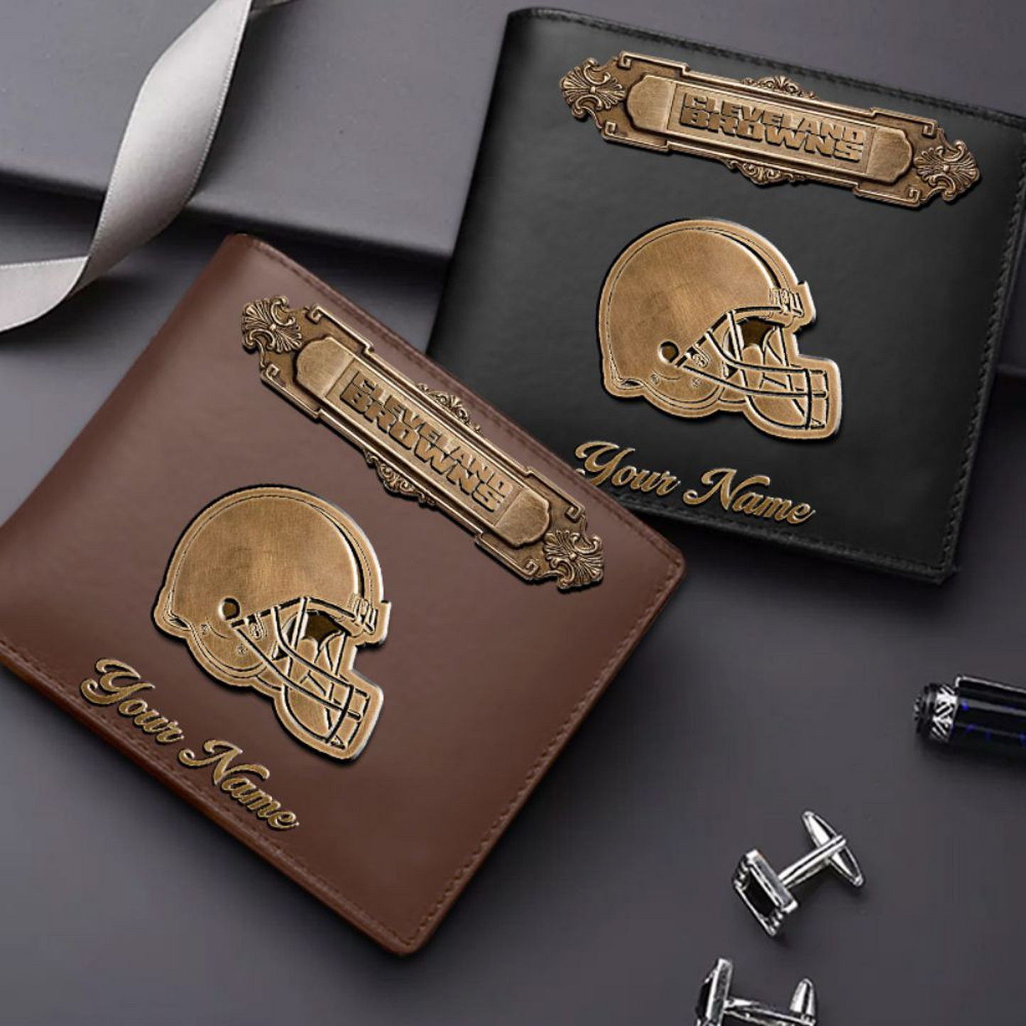 CLE x NFL Premium Leather Wallet DatND DVT
