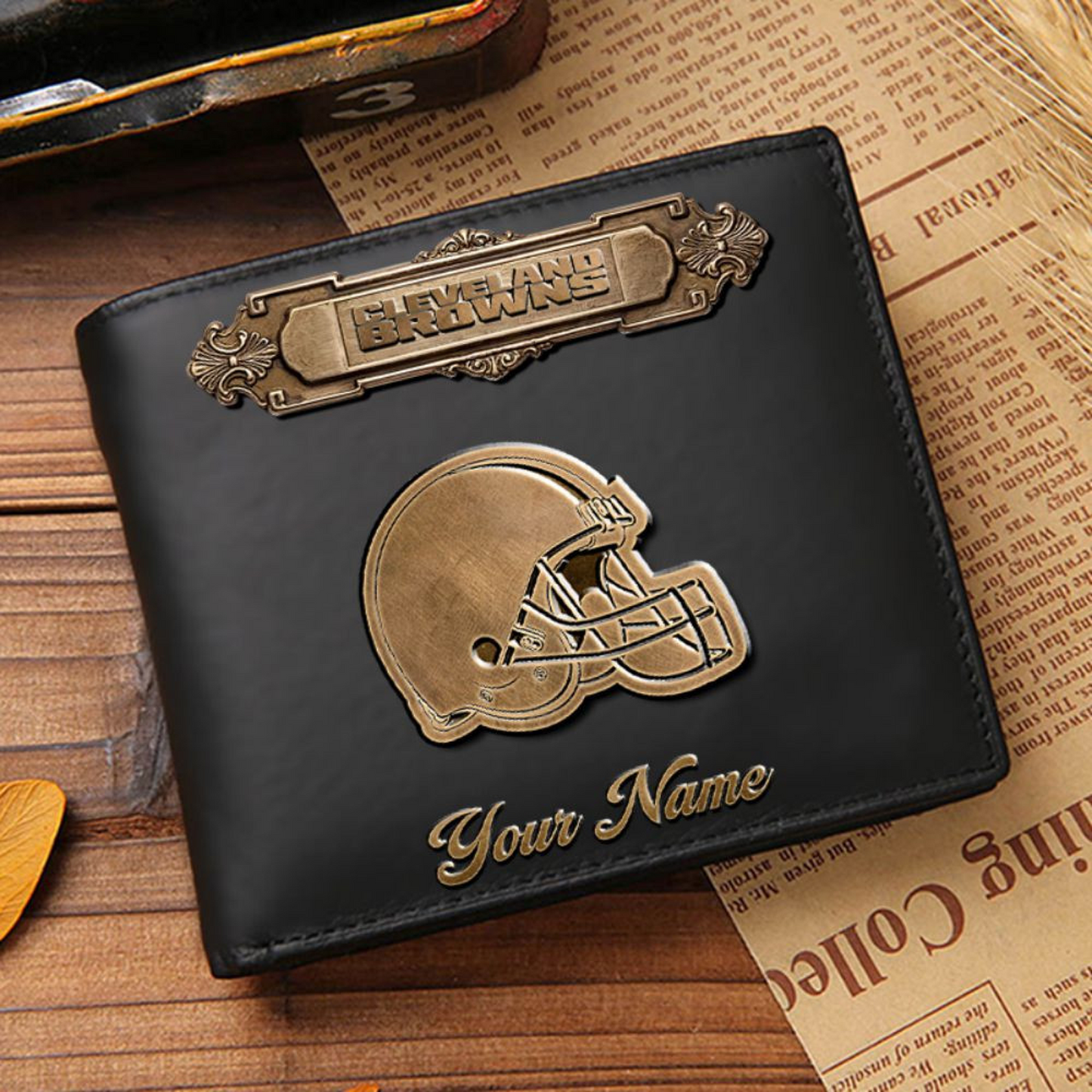 CLE x NFL Premium Leather Wallet DatND DVT