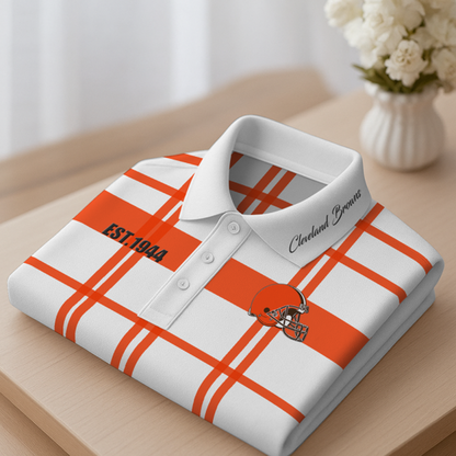 CLE X Premium NFL New Polo Long Sleeve V1 NAK NHT