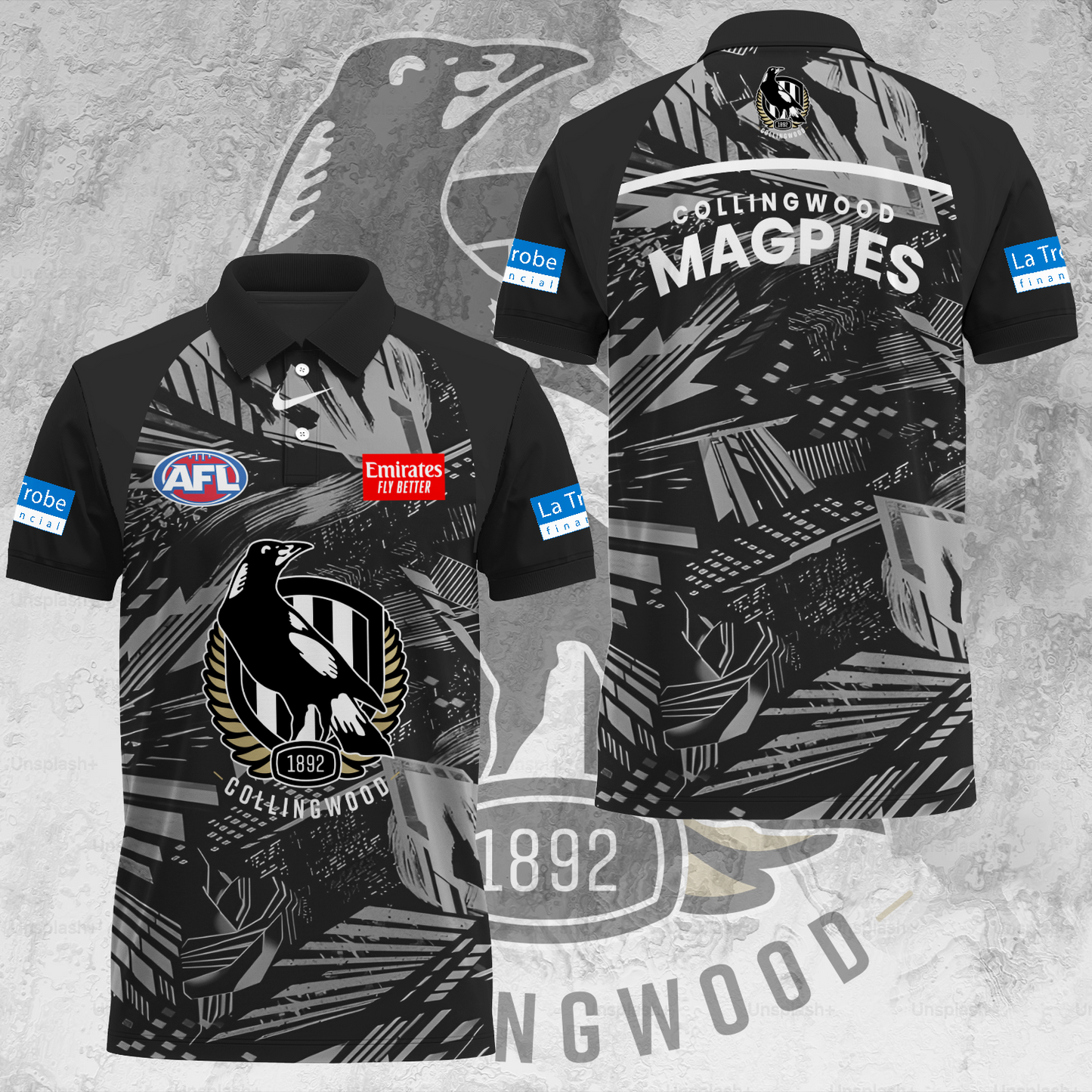 Collingwood Football Club AFL 2025 Magpies Limited Edition Polo Shirt TM V2