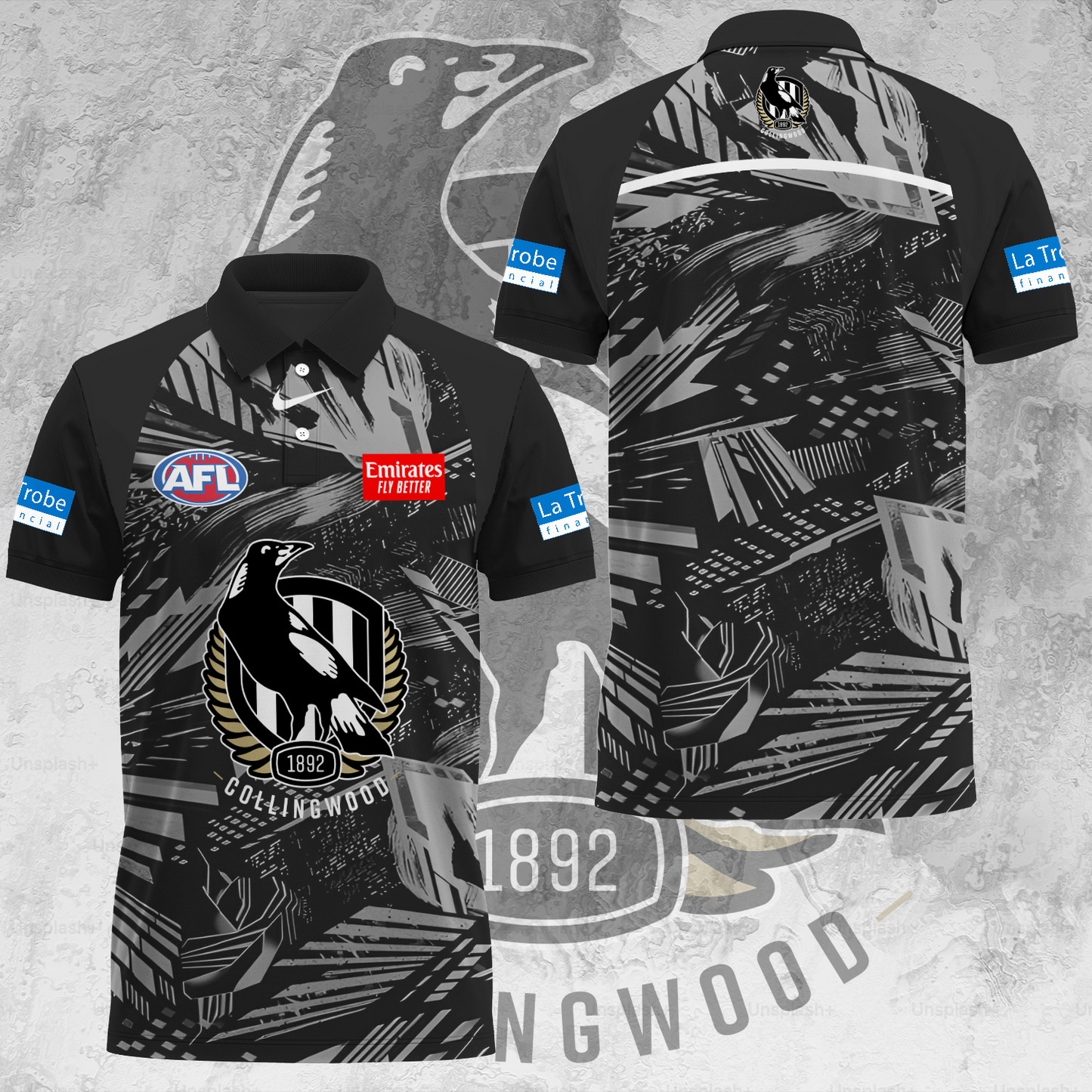 Collingwood Football Club AFL 2025 Magpies Limited Edition Polo Shirt TM V3