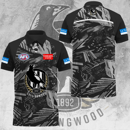 Collingwood Football Club AFL 2025 Magpies Limited Edition Polo Shirt TM V3