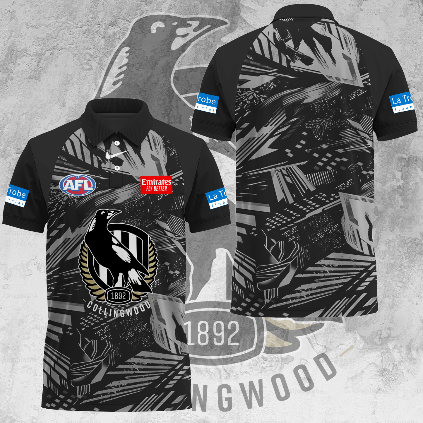 Collingwood Football Club AFL 2025 Magpies Limited Edition Polo Shirt TM V4