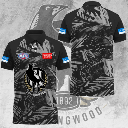 Collingwood Football Club AFL 2025 Magpies Limited Edition Polo Shirt TM V4