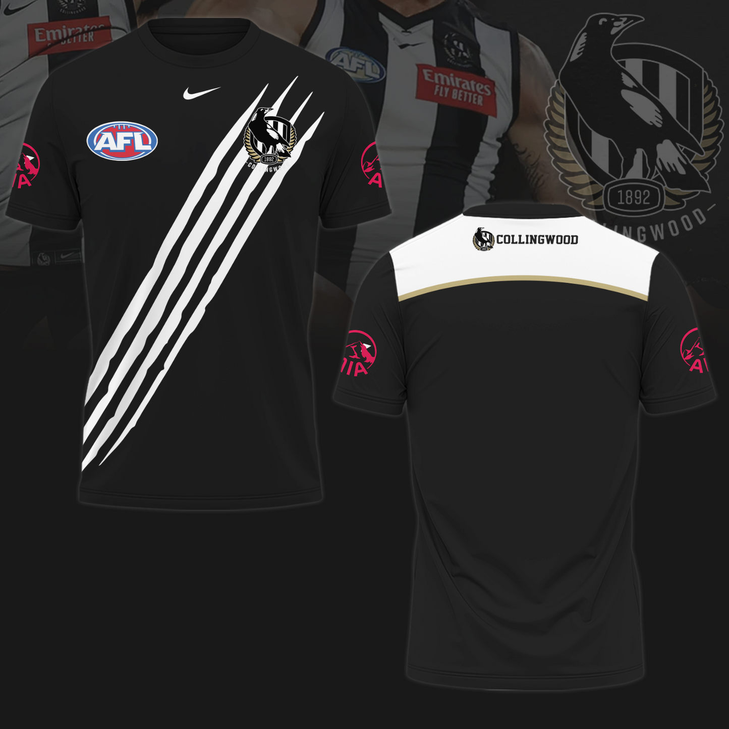Collingwood Football Club AFL Magpies Forever Limited Edition T-Shirt TM - You will save more when you buy the clothes and hat combo V2