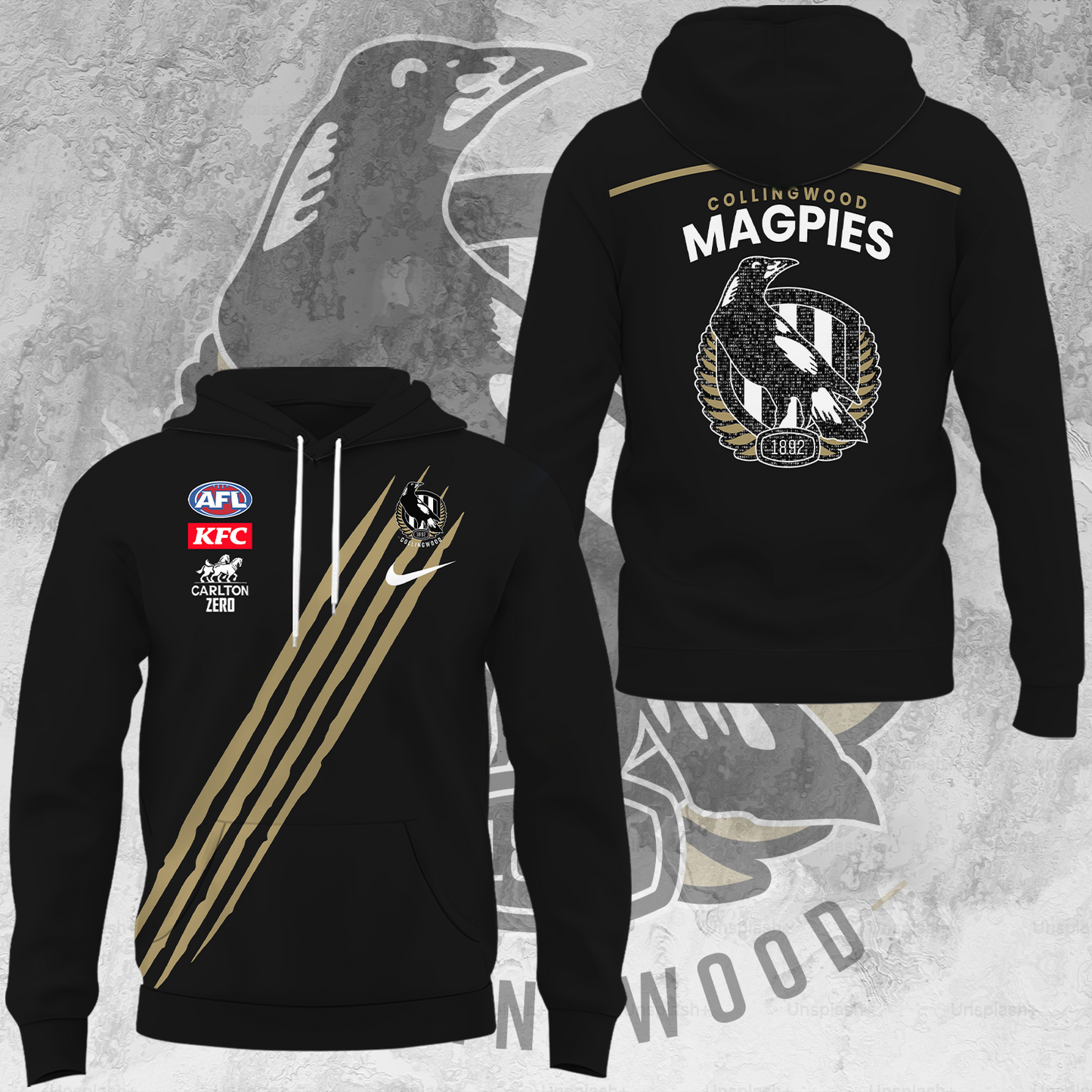 Collingwood Football Club AFL Magpies Limited Edition Hoodie TM V1