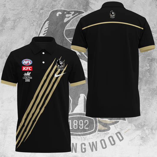 Collingwood Football Club AFL Magpies Special Edition Polo Shirt TM V2
