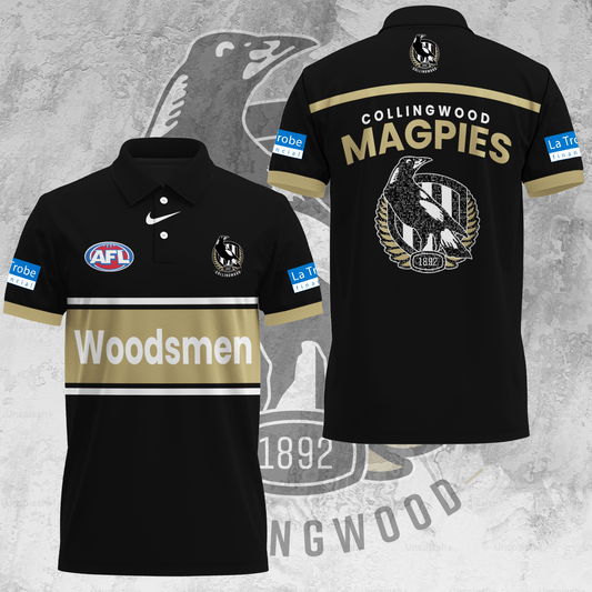 Collingwood Football Club AFL Magpies Woodsmen Special Edition Polo Shirt TM - Super Savings When Buying Combo V1