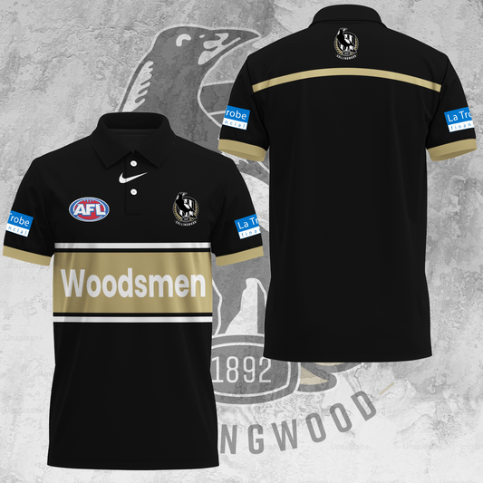 Collingwood Football Club AFL Magpies Woodsmen Special Edition Polo Shirt TM - Super Savings When Buying Combo V2