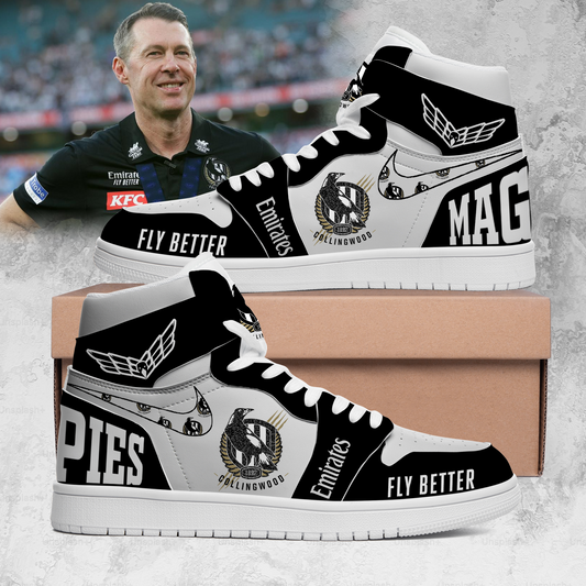 Collingwood Football Club Magpies AFL 2025 Limited Edition A1 Shoes TM NTA V4