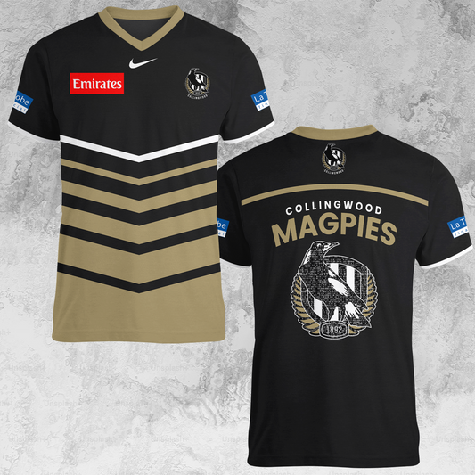 Collingwood Magpies 1 AFL 2025 Limited Edition V-neck T-Shirt TM NTA V1