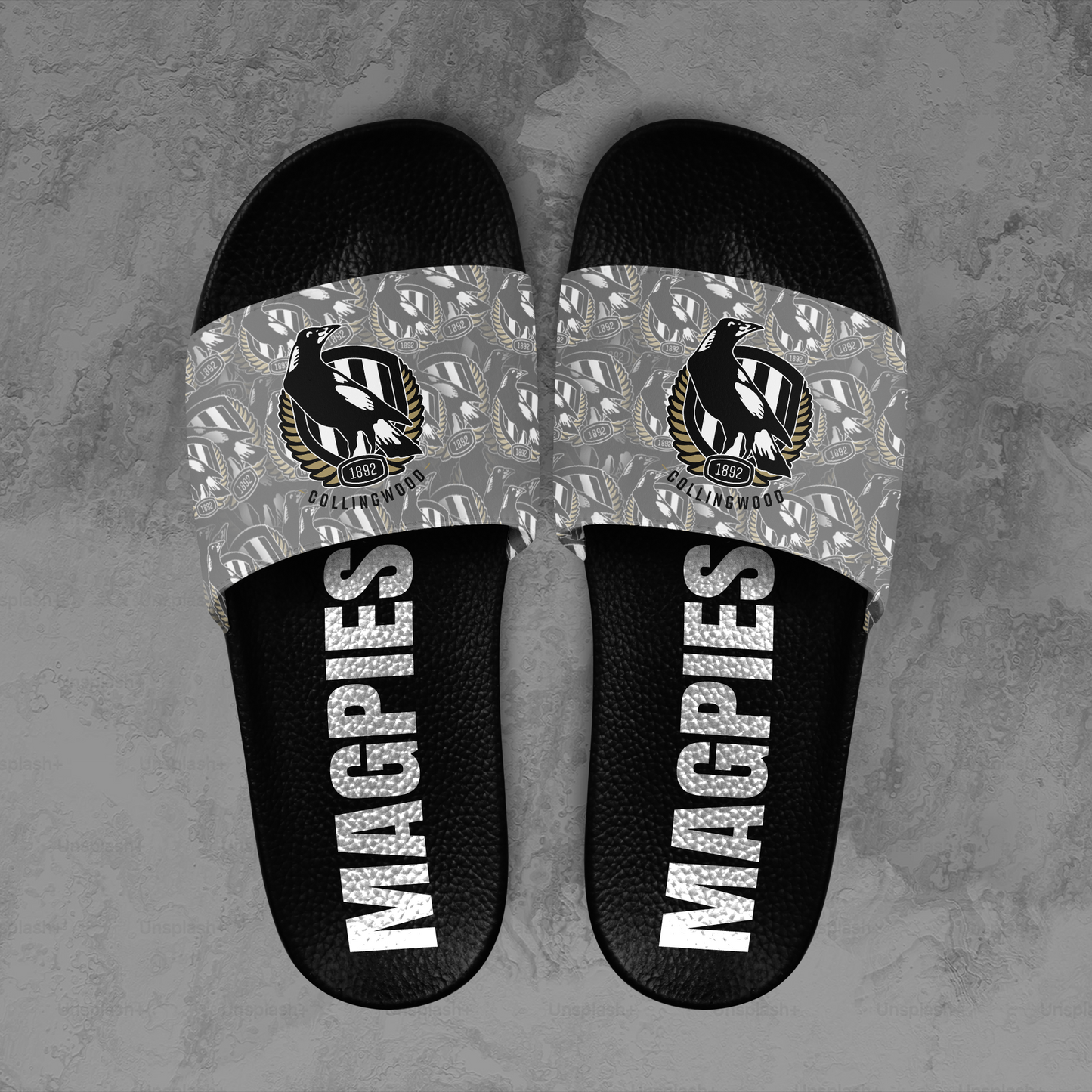 Collingwood Magpies 1 AFL 2025 Limited Edition Slide Sandals TM NTA V1